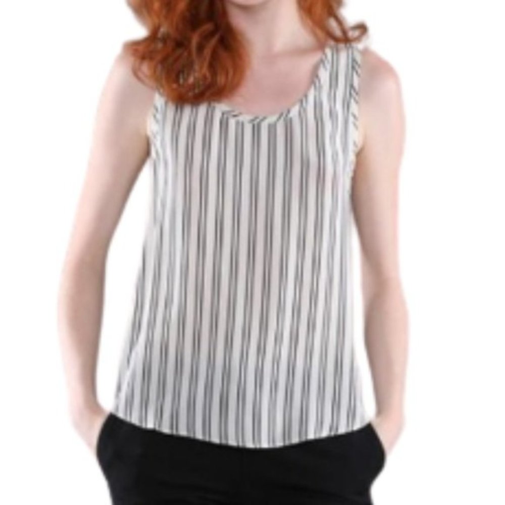 Grana 100% Chinese Silk Striped Tank Top - Size Small